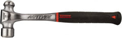 Proto - 1 Lb Head Steel Ball Pein Hammer - 12.87" Steel Handle with Grip, 1.31" Face Diam, 12-7/8" OAL, AntiVibe, Molded Textured Rubber Grip - Exact Tooling