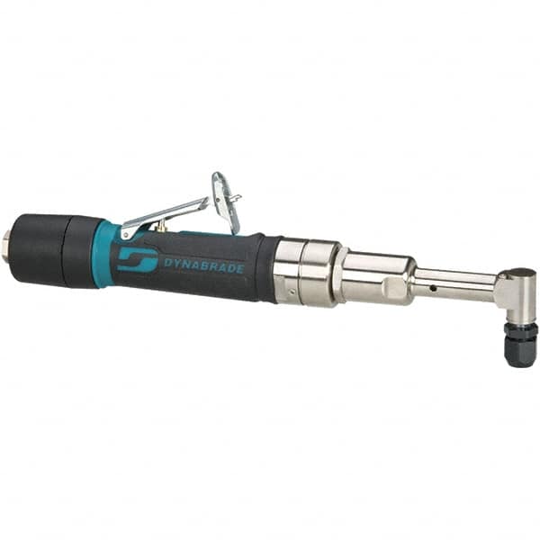 Dynabrade - 1/4" Collet, Angle Handle, Air Angle Die Grinder - 3,200 RPM, Rear Exhaust, 26 CFM, 0.4 hp, 90 psi, 1/4 NPT Inlet - Exact Tooling