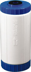 Value Collection - 4-1/2" OD, 10µ, Polypropylene Sediment, Carbon, Taste & Odor Cartridge Filter - 9-3/4" Long, Reduces Dirt, Rust, Tastes & Odors - Exact Tooling