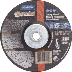 Norton - 36 Grit, 6" Wheel Diam, 1/8" Wheel Thickness, Type 27 Depressed Center Wheel - Aluminum Oxide - Exact Tooling