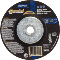 Norton - 36 Grit, 6" Wheel Diam, 3/32" Wheel Thickness, Type 27 Depressed Center Wheel - Aluminum Oxide - Exact Tooling