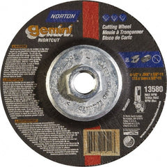 Norton - 46 Grit, 4-1/2" Wheel Diam, Type 27 Depressed Center Wheel - Aluminum Oxide - Exact Tooling