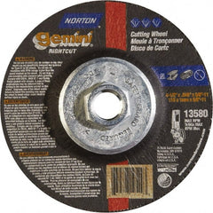 Norton - 46 Grit, 4-1/2" Wheel Diam, Type 27 Depressed Center Wheel - Aluminum Oxide - Exact Tooling
