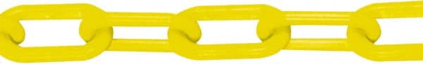 PRO-SAFE - 50' Long x 2" Wide Plastic Chain - Yellow - Exact Tooling