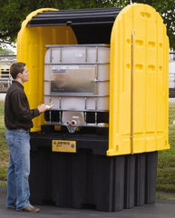 Justrite - IBC Storage Lockers Type: Outdoor Shed w/Pallet Number of Totes: 1 - Exact Tooling