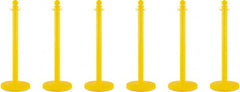 PRO-SAFE - 40" High, 2-1/2" Pole Diam, Warning Post - 14" Base Diam, Round Plastic Base, Yellow Plastic Post, For Outdoor Use - Exact Tooling