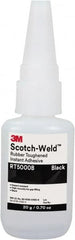 3M - 0.71 oz Bottle Black Instant Adhesive - Series Part Number RT5000B, 30 to 60 sec Working Time, 24 hr Full Cure Time - Exact Tooling