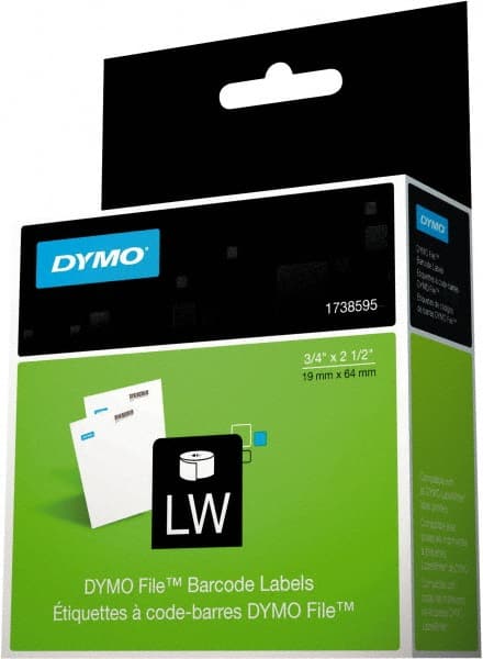 Dymo - 2-1/2" Long, White Label Printer Cartridge - For DYMO LabelWriter Printers - Exact Tooling