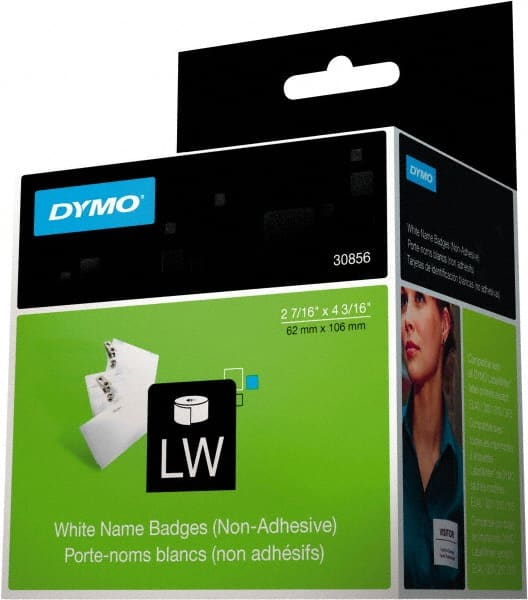 Dymo - 4-3/16" Long, White Label Printer Cartridge - For DYMO LabelWriter Printers - Exact Tooling