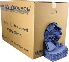 PRO-SOURCE - 25 Inch Long x 16 Inch Wide Virgin Cotton Rags - Blue, Huck, Lint Free, 50 Lbs. at 5 to 7 per Pound, Box - Exact Tooling