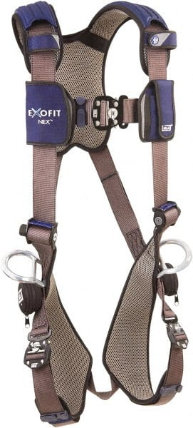 DBI/SALA - 420 Lb Capacity, Size S, Full Body Vest Safety Harness - Polyester Webbing, Side D-Ring, Quick Connect Leg Strap, Quick Connect Chest Strap, Blue/Gray - Exact Tooling