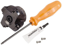 Kennametal - 2" Cut Diam, 3/4" Arbor Hole, 4.42mm Max Depth of Cut, 30° Indexable Chamfer & Angle Face Mill - 5 Inserts, HNGJ 0604... Insert, Right Hand Cut, 5 Flutes, Through Coolant, Series Dodeka Mini HD - Exact Tooling