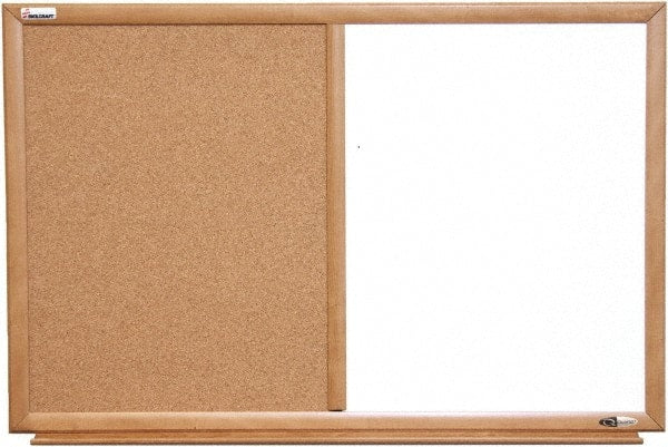Ability One - 2" High x 26" Wide Combination Dry Erase and Natural Cork - Melamine, 40" Deep - Exact Tooling