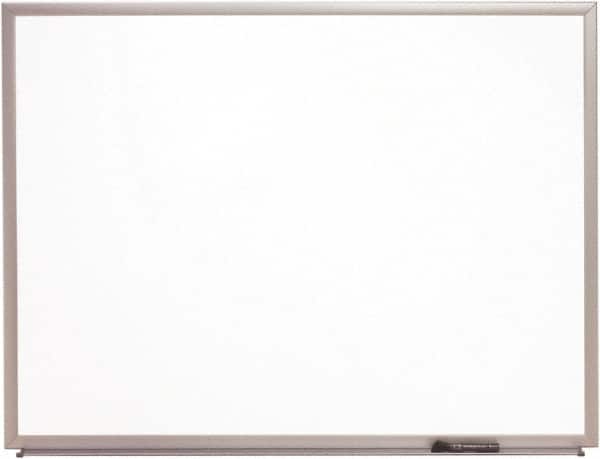 Ability One - 2" High x 24" Wide Porcelain on Steel Magnetic Marker Board with Wood Frame - Porcelain, 36" Deep - Exact Tooling