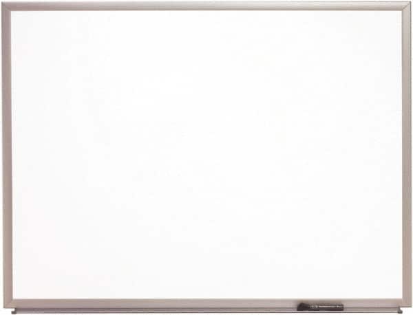 Ability One - 2" High x 37" Wide Porcelain on Steel Magnetic Marker Board with Wood Frame - Porcelain, 52" Deep - Exact Tooling