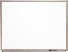 Ability One - 2" High x 22" Wide Porcelain on Steel Magnetic Marker Board with Wood Frame - Porcelain, 26" Deep - Exact Tooling