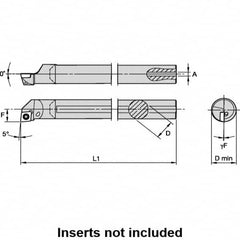 Kennametal - 20mm Min Bore Diam, 202.55mm OAL, 16mm Shank Diam, L-SCLP Indexable Boring Bar - 28.57mm Max Bore Depth, CP.. 09T308 Insert, Screw Holding Method - Exact Tooling