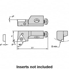 Kennametal - Series Screw-On, Left Hand, STGP Toolholder Compatibility, TP.. Insert Compatibility, Indexable Turning Cartridge - Screw Holding Method, 50mm OAL x 10mm OAW x 14.75mm OAH - Exact Tooling