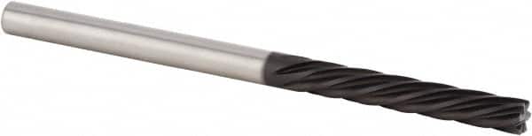 Kennametal - 1/4" Cutting Diam x 1-1/2" Length of Cut, 6 Flute, Downcut Spiral Router Bit - Diamond Coated, Left Hand Cut, Solid Carbide, 4" OAL x 1/4" Shank Diam, Double Edge, 25° Helix Angle - Exact Tooling