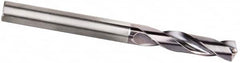 Kennametal - 14mm 135° Spiral Flute Solid Carbide Screw Machine Drill Bit - Multilayer TiAlN Finish, Right Hand Cut, 60mm Flute Length, 107mm OAL, Standard Point, Straight Shank, Through Coolant - Exact Tooling