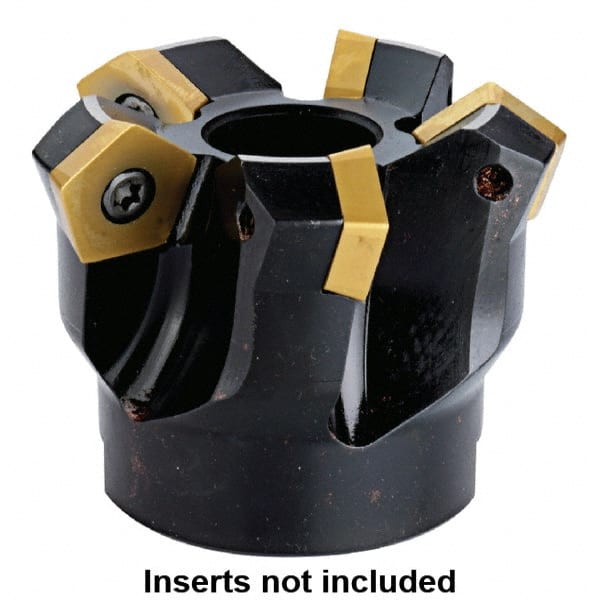 Kennametal - 66mm Cut Diam, 27mm Arbor Hole, 5.5mm Max Depth of Cut, 54° Indexable Chamfer & Angle Face Mill - 5 Inserts, PD.X 1204... Insert, 5 Flutes, Series KMS - Exact Tooling