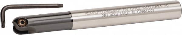 Kennametal - 1/2" Cut Diam, 1/4" Max Depth of Cut, 1/2" Shank Diam, 150mm OAL, Indexable Ball Nose End Mill - 45.97mm Head Length, Straight Shank, KDMB Toolholder, KDMB 0500.. Insert - Exact Tooling