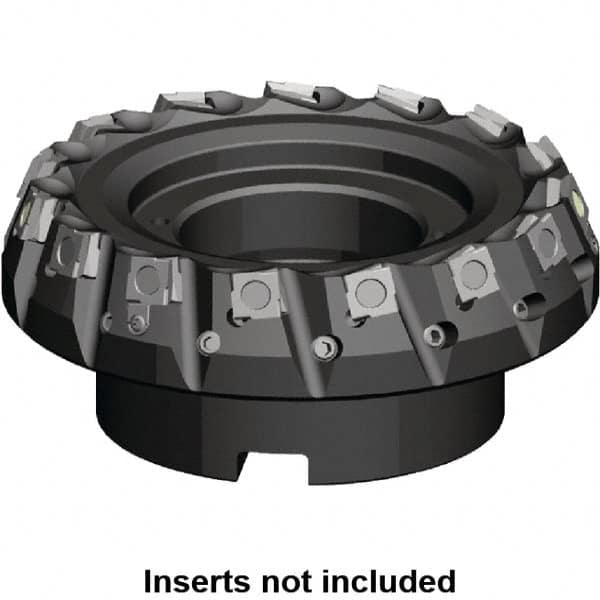Kennametal - 100mm Cut Diam, 32mm Arbor Hole, 5.9mm Max Depth of Cut, 20° Indexable Chamfer & Angle Face Mill - 14 Inserts, SPHX 1205... Insert, 14 Flutes, Series Fix-Perfect - Exact Tooling