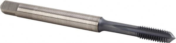 Kennametal - M8x1.25 Metric Coarse 6HX 5 Flute TiAlN Finish Solid Carbide Straight Flute Machine Tap - Plug, Right Hand Thread, 90mm OAL, 15mm Thread Length, Oversize - Exact Tooling