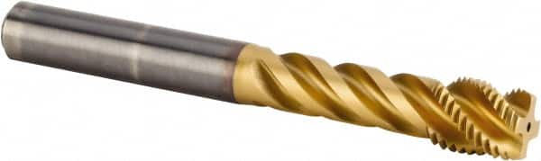 Kennametal - M14x1.50 Metric Fine 4 Flute 6HX Modified Bottoming Spiral Flute Tap - Solid Carbide, TiAlN Finish, 110mm OAL, Right Hand Flute, Right Hand Thread, Series T331 - Exact Tooling