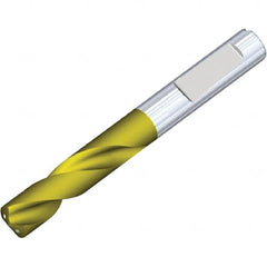 Kennametal - 7.1mm 140° Spiral Flute Solid Carbide Screw Machine Drill Bit - Multilayer TiAlN Finish, Right Hand Cut, 41mm Flute Length, 79mm OAL, Standard Point, Whistle Notch Shank, Through Coolant - Exact Tooling