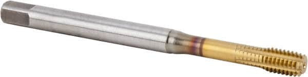 Kennametal - M10x1.50 Metric Coarse 6HX Modified Bottoming Thread Forming Tap - Vanadium High Speed Steel, TiN Finish, 100mm OAL, 16mm Thread Length, Right Hand Thread, Series T623 - Exact Tooling