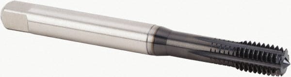 Kennametal - M12x1.25 Metric Fine 6HX Modified Bottoming Thread Forming Tap - Powdered Metal High Speed Steel, Diamond-Like Carbon (DLC) Finish, 100mm OAL, Right Hand Thread, Series T622 - Exact Tooling