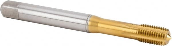 Kennametal - M8x1.00 Metric Fine 6HX Modified Bottoming Thread Forming Tap - Powdered Metal High Speed Steel, TiN Finish, 90mm OAL, 10mm Thread Length, Right Hand Thread, Series T622 - Exact Tooling