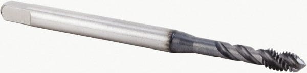 Kennametal - M4x0.70 Metric 3 Flute 6H Modified Bottoming Spiral Flute Tap - Powdered Metal, TiN Finish, 63mm OAL, Right Hand Flute, Right Hand Thread, Series T604 - Exact Tooling