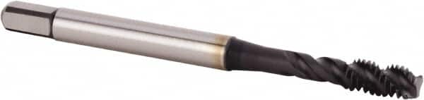 Kennametal - M4x0.70 Metric 3 Flute 6HX Modified Bottoming Spiral Flute Tap - Powdered Metal, TiN/CrC/C Finish, 53.59mm OAL, Right Hand Flute, Right Hand Thread, Series T630 - Exact Tooling