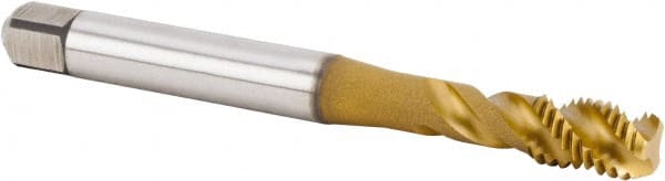 Kennametal - M5x0.80 Metric 3 Flute 6HX Bottoming Spiral Flute Tap - Powdered Metal, TiN Finish, 70mm OAL, Right Hand Flute, Right Hand Thread, Series T632 - Exact Tooling