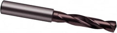 Guhring - 18.5mm 140° Spiral Flute Solid Carbide Screw Machine Drill Bit - nano-A Finish, Right Hand Cut, 79mm Flute Length, 131mm OAL, VA Point, Straight Shank, Through Coolant - Exact Tooling