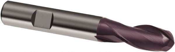 Guhring - 4mm, 8mm LOC, 6mm Shank Diam, 57mm OAL, 2 Flute, Solid Carbide Square End Mill - Single End, FIREX Finish, Spiral Flute, 30° Helix, Right Hand Cut, Right Hand Flute, Series 3049 - Exact Tooling