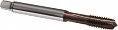 Guhring - M6x0.75 Metric Fine, 3 Flute, TiAlN Finish, Powdered Metal Spiral Point Tap - Plug Chamfer, Right Hand Thread, 80mm OAL, 6H Class of Fit, Series 2917 - Exact Tooling