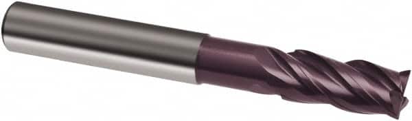 Guhring - 8mm, 19mm LOC, 8mm Shank Diam, 75mm OAL, 4 Flute, Solid Carbide Square End Mill - Single End, FIREX Finish, Spiral Flute, 35/38° Helix, Centercutting, Right Hand Cut, Right Hand Flute, Series 3837 - Exact Tooling