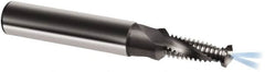 Guhring - M6x0.75 Metric Fine, 0.2067" Cutting Diam, 2 Flute, Solid Carbide Helical Flute Thread Mill - Internal Thread, 12.9mm LOC, 62mm OAL, 8mm Shank Diam - Exact Tooling