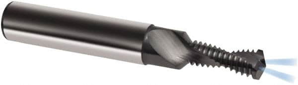 Guhring - M4x0.70 Metric, 0.1299" Cutting Diam, 2 Flute, Solid Carbide Helical Flute Thread Mill - Internal Thread, 9mm LOC, 48mm OAL, 6mm Shank Diam - Exact Tooling