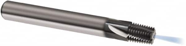 Guhring - 1/2-14 NPTF, 0.5709" Cutting Diam, 5 Flute, Solid Carbide Helical Flute Thread Mill - Internal Thread, 3/4" LOC, 90mm OAL, 16mm Shank Diam - Exact Tooling