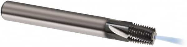 Guhring - 1/16-27 NPT, 0.2323" Cutting Diam, 3 Flute, Solid Carbide Helical Flute Thread Mill - Internal Thread, 9.9mm LOC, 54mm OAL, 8mm Shank Diam - Exact Tooling