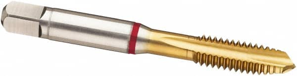 Guhring - 1-1/8 - 7 UNC, 4 Flute, TiN Finish, Powdered Metal Spiral Point Tap - Plug Chamfer, Right Hand Thread, 7.087" OAL, 2B Class of Fit, Series 3992 - Exact Tooling