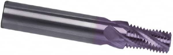 Guhring - 1 - 11-1/2 NPT, 0.689" Cutting Diam, 5 Flute, Solid Carbide Helical Flute Thread Mill - Internal Thread, 0.913" LOC, 3-3/4" OAL, 3/4" Shank Diam - Exact Tooling