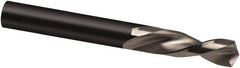 Guhring - #46 130° Parabolic Flute High Speed Steel Screw Machine Drill Bit - Bright Finish, Left Hand Cut, 12mm Flute Length, 38mm OAL, Cone Relief Point, Straight Shank - Exact Tooling
