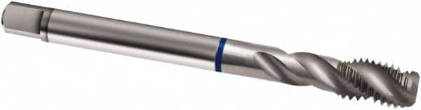 Guhring - #4-48 UNF 3 Flute 2B Modified Bottoming Spiral Flute Tap - Cobalt, Bright Finish, 56mm OAL, Right Hand Flute, Right Hand Thread, H2/H3, Series 2867 - Exact Tooling