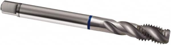 Guhring - 7/16-14 UNC 3 Flute 2B Modified Bottoming Spiral Flute Tap - Cobalt, Bright Finish, 100mm OAL, Right Hand Flute, Right Hand Thread, H5/H6, Series 1986 - Exact Tooling