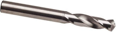 Guhring - 0.2716535" 118° Spiral Flute Solid Carbide Screw Machine Drill Bit - Bright Finish, Right Hand Cut, 34mm Flute Length, 74mm OAL, Faceted Point, Straight Shank - Exact Tooling